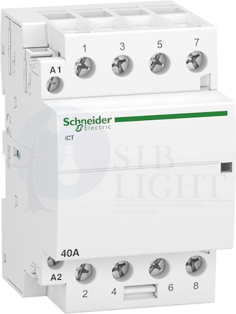 МОДУЛЬНЫЙ КОНТАКТОР iCT40A 4НО 220/240В АС 50ГЦ Schneider Electric A9C20844