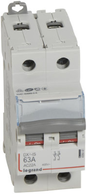 Выключатели-разъединители DX3-IS - 2П - 400 В~ - 63 А - 2 модуля Legrand 406441