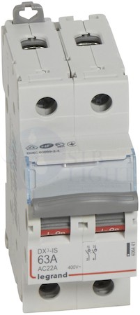 Выключатели-разъединители DX3-IS - 2П - 400 В~ - 63 А - 2 модуля Legrand 406441