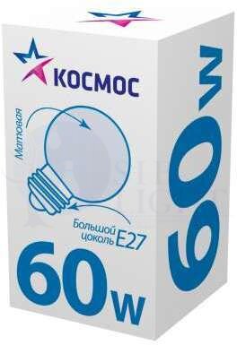 Лампа накаливания Шар 60Вт E27 мат. Космос LKsmSSpFr60E27v2 КОСМОС LKsmSSpFr60E27v2