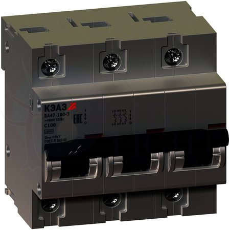 Автомат 3P 80А ВА47-100 (10 кА, C) КЭАЗ 141629