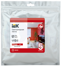 Лента светодиодная 5м LSR-2835R60-4,8-IP20-12В IEK