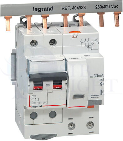 Дифференциальный автомат 2P 10А DX3 (тип AC, 6 кА) Legrand 411157