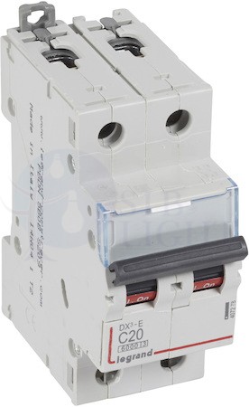 Автомат 2P 20А DX3-E (6 кА, C) Legrand 407278
