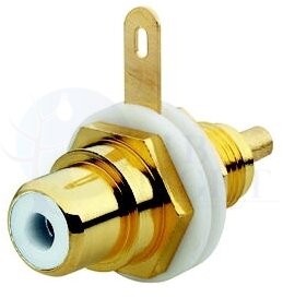Разъём RCA/CINCH (колокольчик/тюльпан), диапазон от 20 Гц до 20 кГц, цвет белый