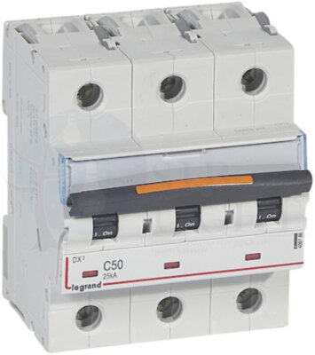 Автомат 3P 50А DX3 (25 кА, C) Legrand 409786