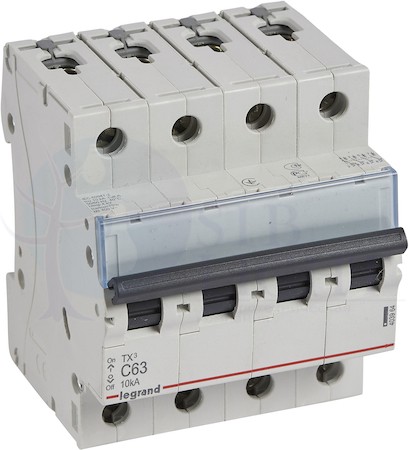 Автомат 4P 63А TX3 (10 кА, C) Legrand 403964