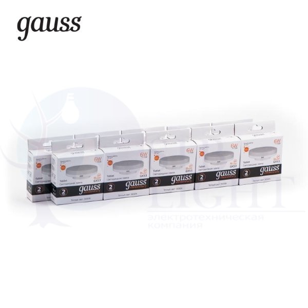 Лампа Gauss LED Elementary GX53 6W 440lm 3000K 1/10/100
