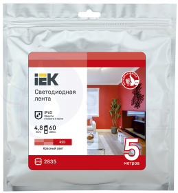 Лента светодиодная 5м LSR-2835R60-4,8-IP65-12В IEK