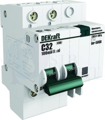 Дифференциальный автомат 1P+N 25А ДИФ-101 (тип AC, 4.5 кА) DEKraft 15159DEK