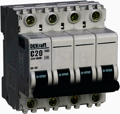 Авт.выкл.3P+N25Ах-каCВА-1014,5кА DEKraft 11256DEK