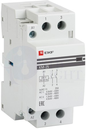 Контактор модульный КМ 50А NО+NC (2 мод.) EKF PROxima EKF km-2-50-11
