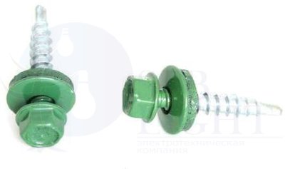 Саморез кровельный со сверлом 4.8х28 RAL-6002 (зел.) (уп.60шт) контейнер БМ 1000986 БАЛТИЙСКИЕ МЕТИЗЫ 1000986