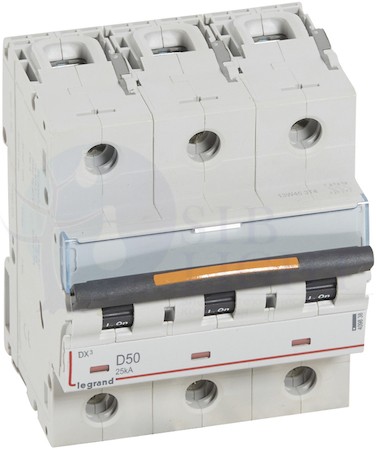 Автомат 3P 50А DX3 (25 кА, D) Legrand 409838
