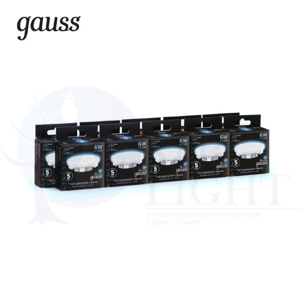 Лампа Gauss LED GX53 6W 490lm 4100K 1/10/100