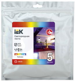 Лента светодиодная 5м LSR-2835RGB54-4,8-IP20-12В IEK