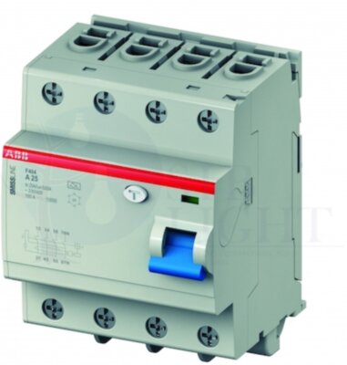 Выключатель дифференциального тока 4P 40А 30мА F400 (тип А) ABB 2CCF544110E0400