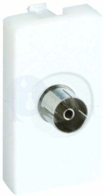 Connect Белая Плата с разъёмом TV мама, пайка, 22,5х45мм Simon K102B-9