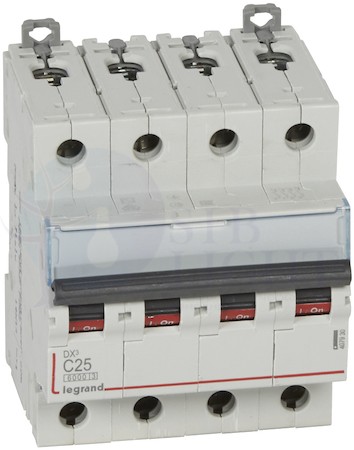 Автомат 4P 25А DX3 (6 кА, C) Legrand 407930