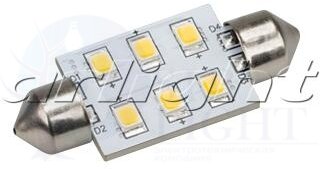 Автолампа ARL-F37-6E White (10-30V, 6 LED 2835)