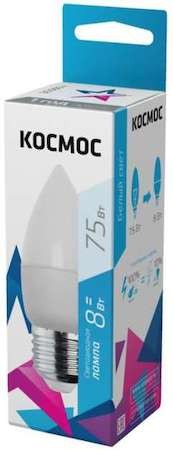 Лампа светодиодная LED CN 8Вт 220В E27 4500К Космос Lksm_LED8wCNE2745 КОСМОС Lksm_LED8wCNE2745