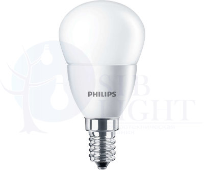 Светодиодная лампа Philips E14 5.5W = 60W теплый белый свет Essential
