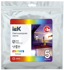 Лента светодиодная 5м LSR-2835RGB54-4,8-IP65-12В IEK