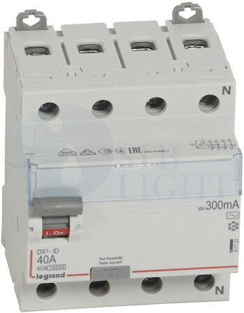 Выключатель дифференциального тока 4P 40А 0.3А DX3 (тип AC) Legrand 411723