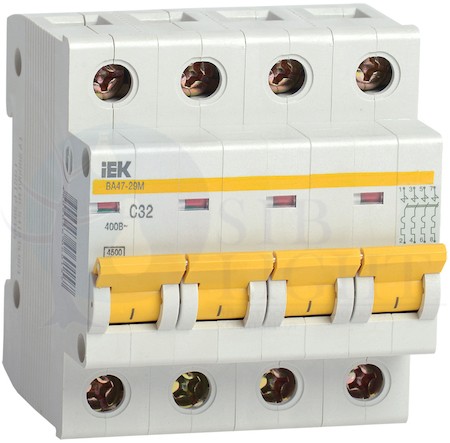 Авт. выкл. ВА47-29М 4P 6A 4,5кА х-ка B ИЭК