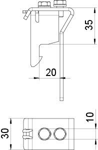 Дистанционная скоба для крышки 35x30 OBO Bettermann 6065477
