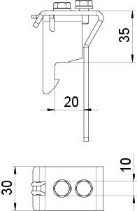 Дистанционная скоба для крышки 35x30 OBO Bettermann 6065477