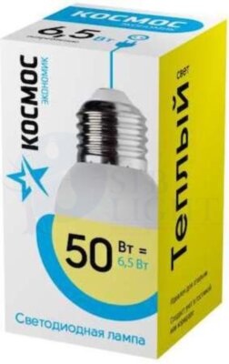 Лампа светодиодная LED BASIC GL45 6.5Вт 220В E27 3000К Космос LkecLED6.5wGL45E2730 КОСМОС LkecLED6.5wGL45E2730
