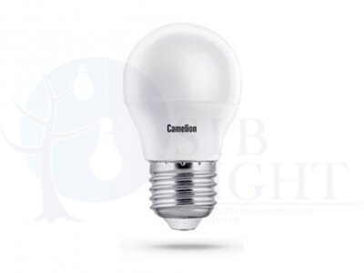 Лампа светодиодная LED8-G45/830/E27 8Вт шар 3000К тепл. бел. E27 720лм 170-265В Camelion 12392