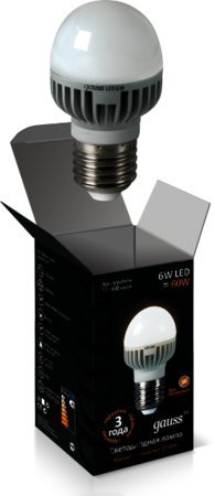 Лампа Gauss LED Globe 6W E27 2700K 1/10/100