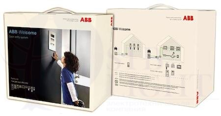 Комплект домофона на две семьи, станция вызова, мини, два АУ 4,3 классик ABB 2TMA070140N0079