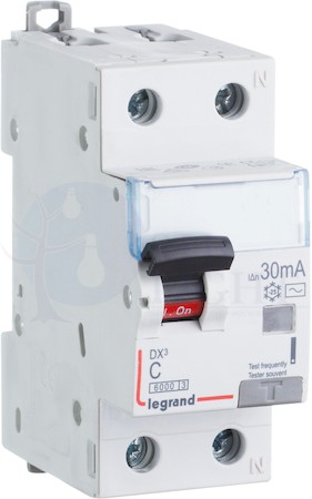 Дифференциальный автомат 1P 10А DX3 (тип AC, 6 кА) Legrand 411022
