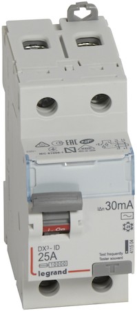 Выключатель дифференциального тока 2P 25А 0.03А DX3 (тип AC) Legrand 411504