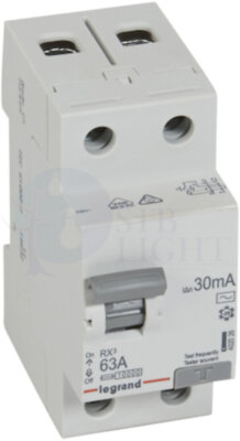 Выключатель дифференциального тока 2P 63А 0.03А RX3 (тип AC) Legrand 402026