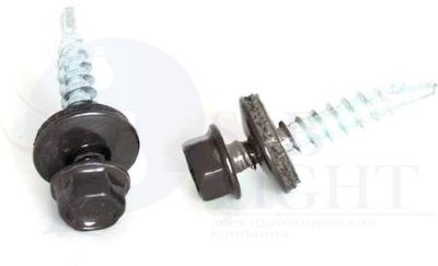 Саморез кровельный со сверлом 4.8х35 RAL-8017 (шоколад. корич.) (уп.60шт) контейнер БМ 1000996 БАЛТИЙСКИЕ МЕТИЗЫ 1000996
