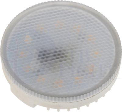 Лампа светодиодная (LED) «таблетка» d75мм GX53 100  10Вт 220-230В матовая тепло-белая желтая 3000К Jazzway 1029072