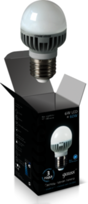 Лампа Gauss LED Globe 6W E27 4100K 1/10/100