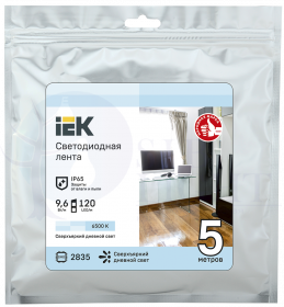 Лента светодиодная 5м LSR-2835W120-9,6-IP65-12В IEK