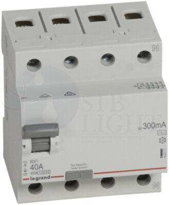 Выключатель дифференциального тока 4P 40А 0.3А RX3 (тип AC) Legrand 402071