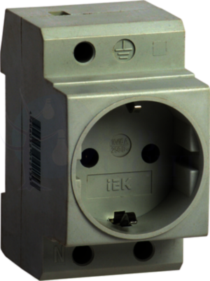 Розетка модульная 2P+РЕ 16A (на DIN-рейку) IEK MRD10-16