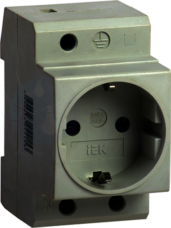 Розетка модульная 2P+РЕ 16A (на DIN-рейку) IEK MRD10-16