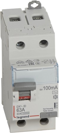 Выключатель дифференциального тока 2P 63А 0.1А DX3 (тип AC) Legrand 411516