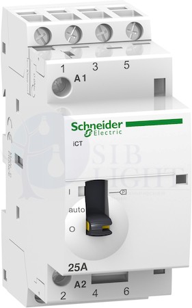 МОДУЛЬНЫЙ КОНТАКТОР С РУЧНЫМ УПРАВЛЕНИЕМ iCT25A 4Н Schneider Electric A9C21834