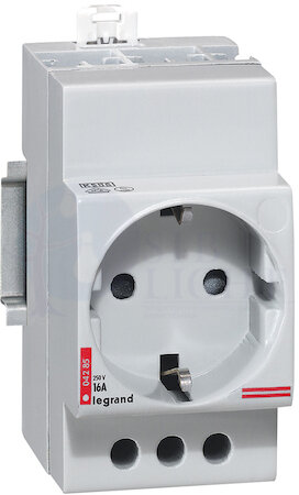 Розетка с заземлением на DIN-рейку 16А 220V Legrand 004285
