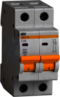 Автомат 2P 8А ВА47-29 (4.5 кА, D) IEK MVA20-2-008-D