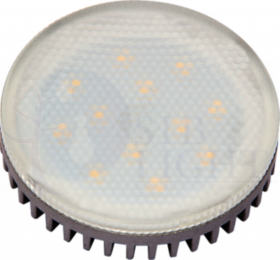 Лампа светодиодная (LED) «таблетка» d75мм GX53 100  12Вт 220-230В матовая тепло-белая желтая 3000К Jazzway 1029102